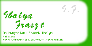 ibolya fraszt business card